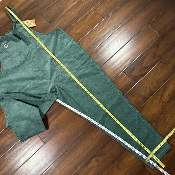 Lucy & Yak Women Size US 16 R Green Corduroy Original Organic Dungaree Overalls - Picture 4 of 11